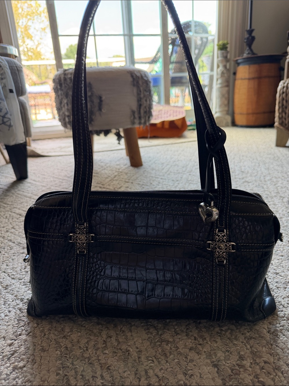 VINTAGE Brighton 2008 Collection handbag Black Textured Shoulder Bag